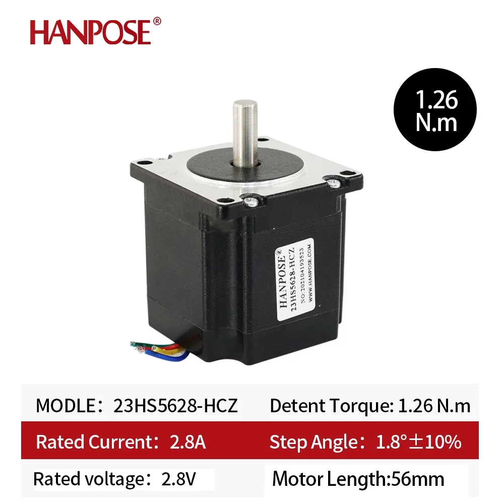 1.8 Degree 23HS5628-HCZ 4 Leads Nema 17 Stepper Motor 2 Phase 23HS5628-HCZ 2.8A Torque 0.7N.m For CNC Laser 3D Printer 12V