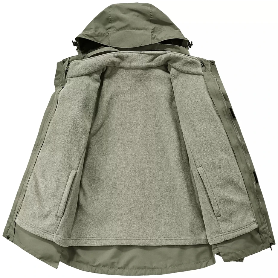 Waterproof Ski Jacket Men Winter Thick Jackets Coats Detachable Inside Techwear Cargo Jacket Male Plus Size 5XL Coat Hooded