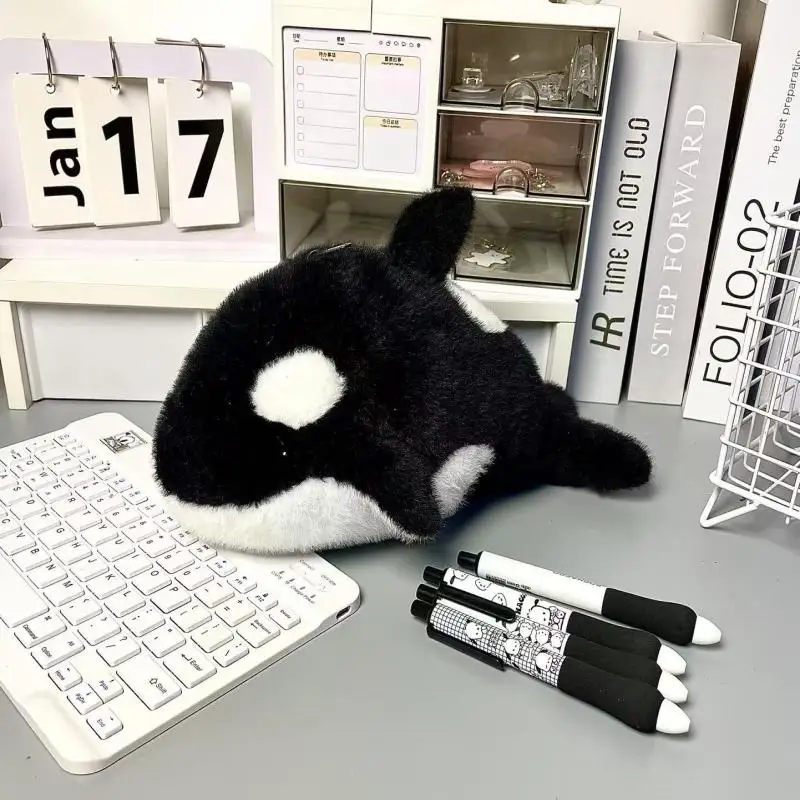 Ansprechendes Doodle Soft Killer Whale Federmäppchen, geräumig, schulbedarf, Tasche, komedisches Stiftetui für Bildungisten, Geschenk