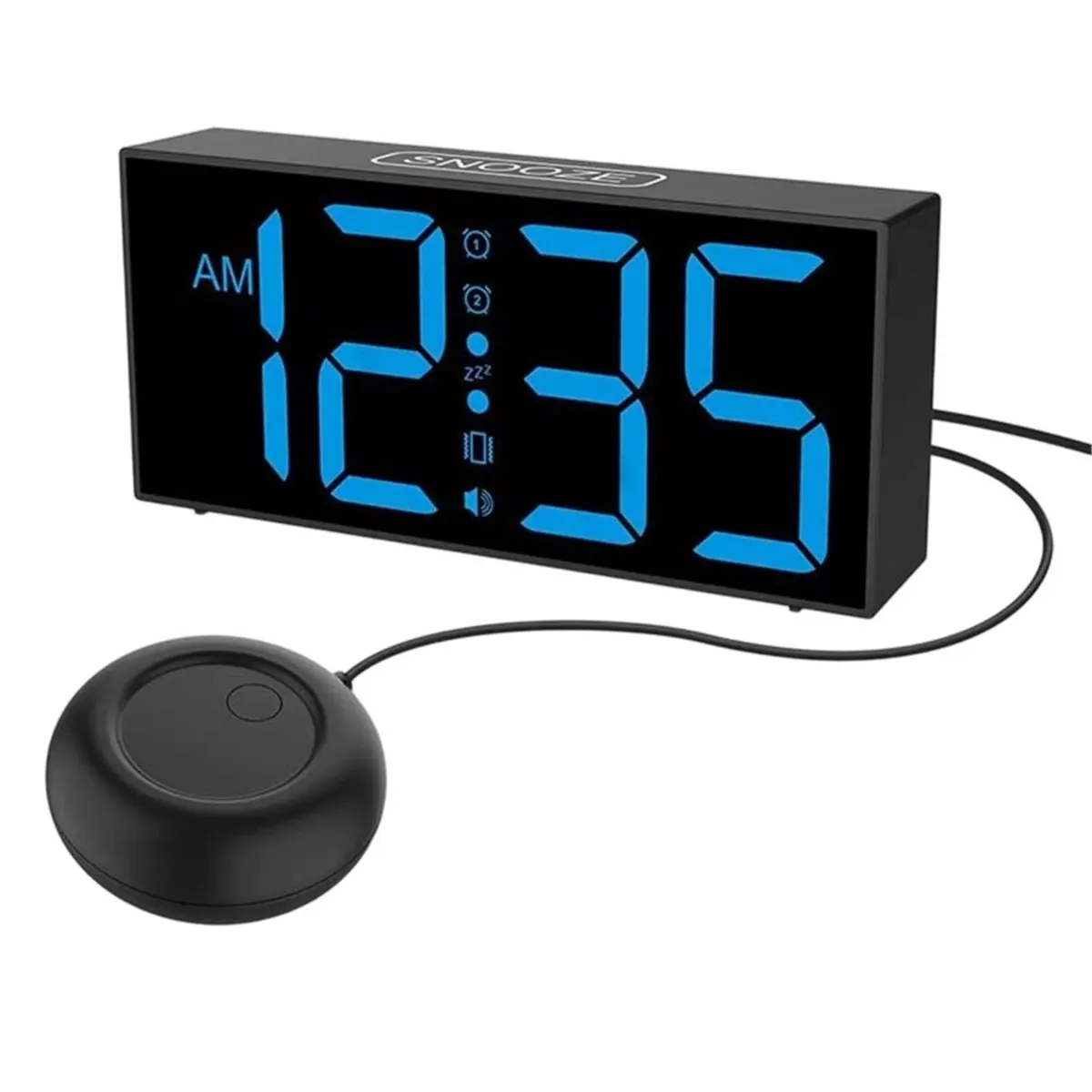 2026 New Home Vibrating Alarm Clock 7.5'' LED Screen Digital Alarm Clock with Bed Shaker for Heavy Sleepers Hearing Impaired