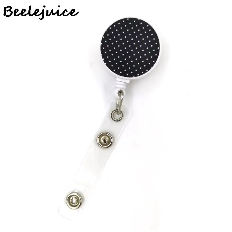 Black spot Wave Point Cute Card Cover Clip Lanyard Retractable Student Nurse Badge Reel Clip  ID Card Badge Holder accessories