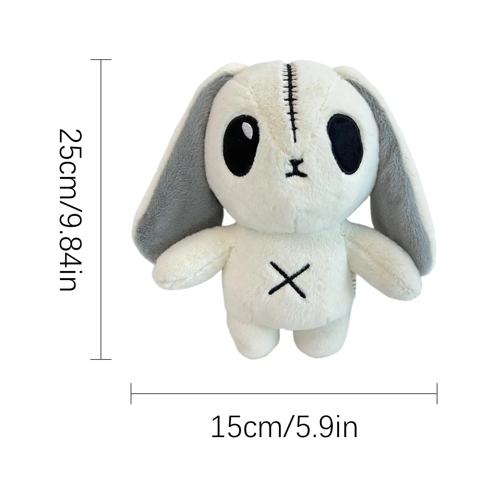 Bunny knuffeldier decoratieve kussens Goth konijn pluche Halloween gevuld voor kantoor reizen vakantie volwassenen kinderen meisjes