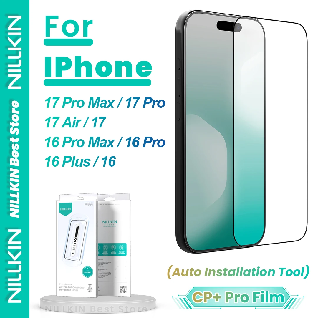 

Nillkin For Iphone 17 16 Pro Max 17 Air 17 Pro 16 Plus Full Coverage Tempered Glass Film 9H HD (With Auto Installation Tool)