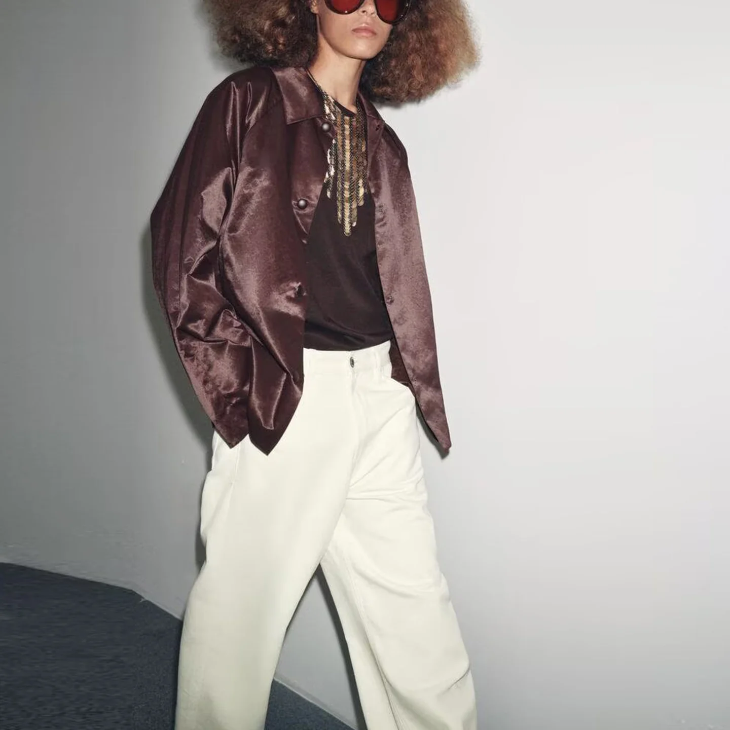 Ele الساتان الملمس Jaet ملابس خارجية للنساء Faionable الخريف 2025 Z العلامة التجارية الوقوف صالح المخملية النسيج معطف السيدات #2