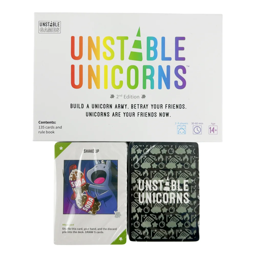 Unicorns Cards Family Party Nightmares Christmas Rainbow Adventures Expansion Basic Version Classic Kids Board Deck