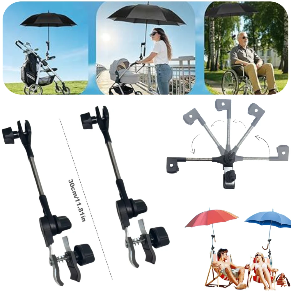 Universal Umbrella Mount Stand for Wheelchairs, Camping Chair Rainproof Sun Shade Equipment, Adjustable Bracket Sun Shade Holder image 4