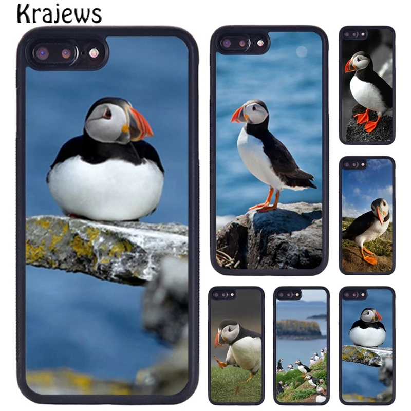 Krajews Atlantic Puffin Faroe Islands Phone Case For iPhone 16 15 14 XR XS 11 12 mini 13 Pro MAX Plus cover coque