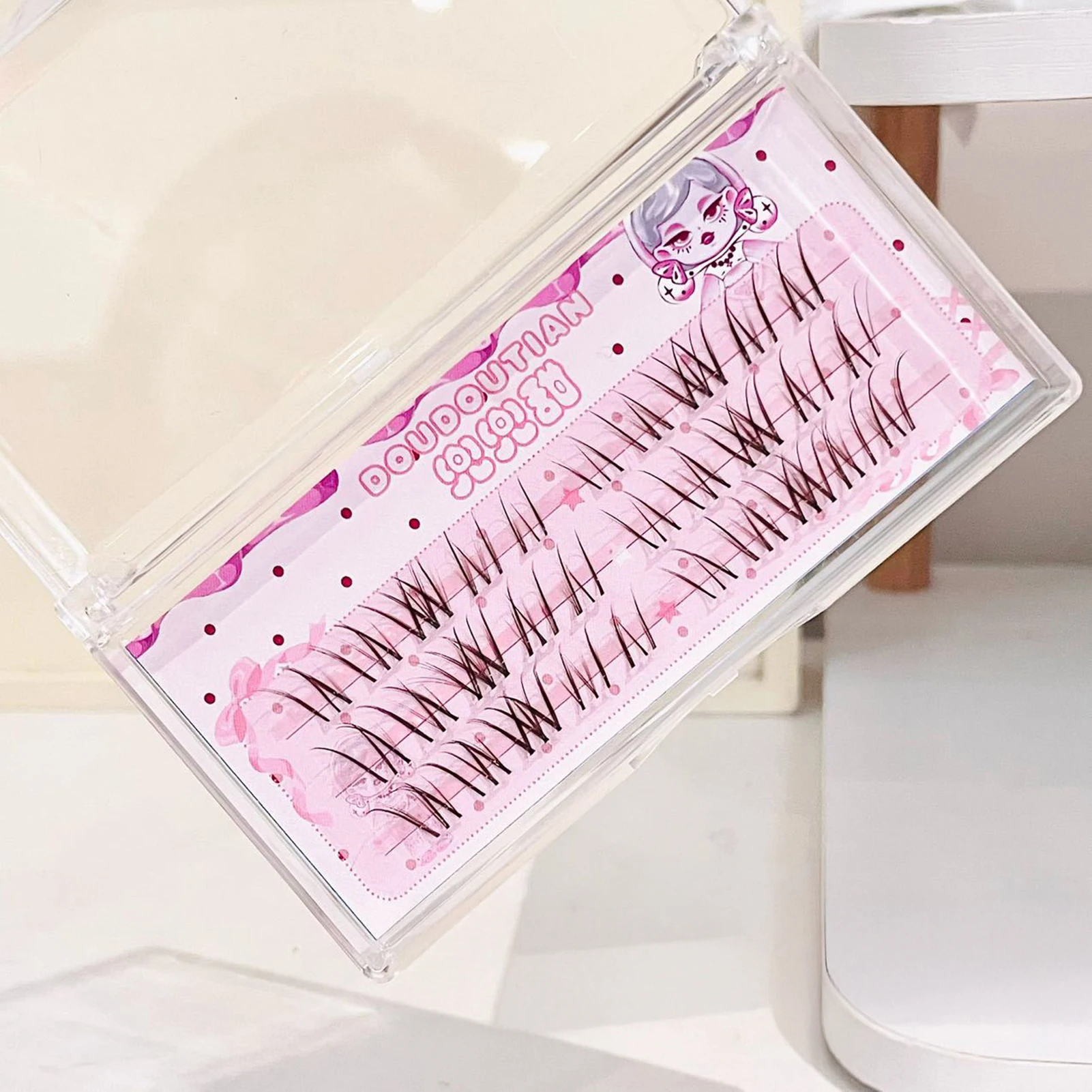 3/10 行スイートブラウンつけまつげナチュラルウィスピーふわふわエアマンガ韓国スタイルつけまつげエクステンション完璧なアイメイク