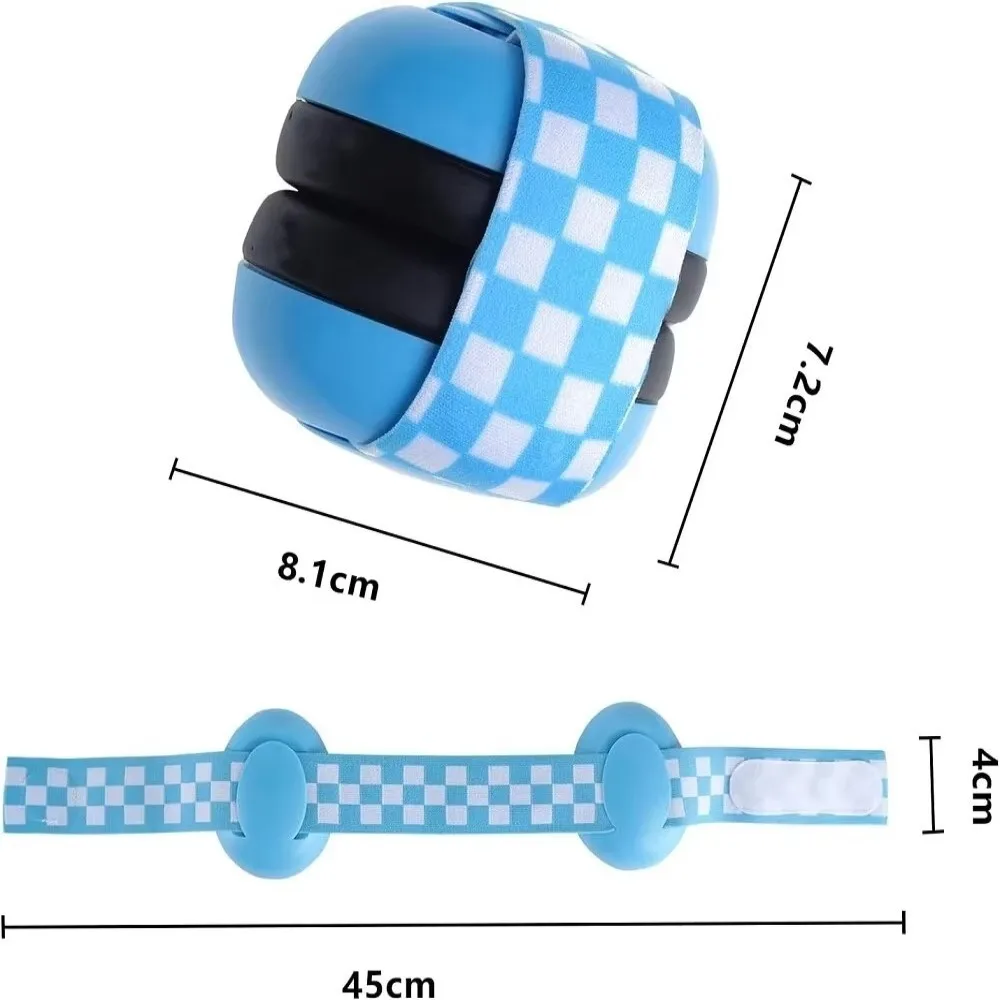 Proteção auricular do bebê, macio acolchoado design, ajustável, cancelamento de ruído, Dot Grid padrão, melhora o sono