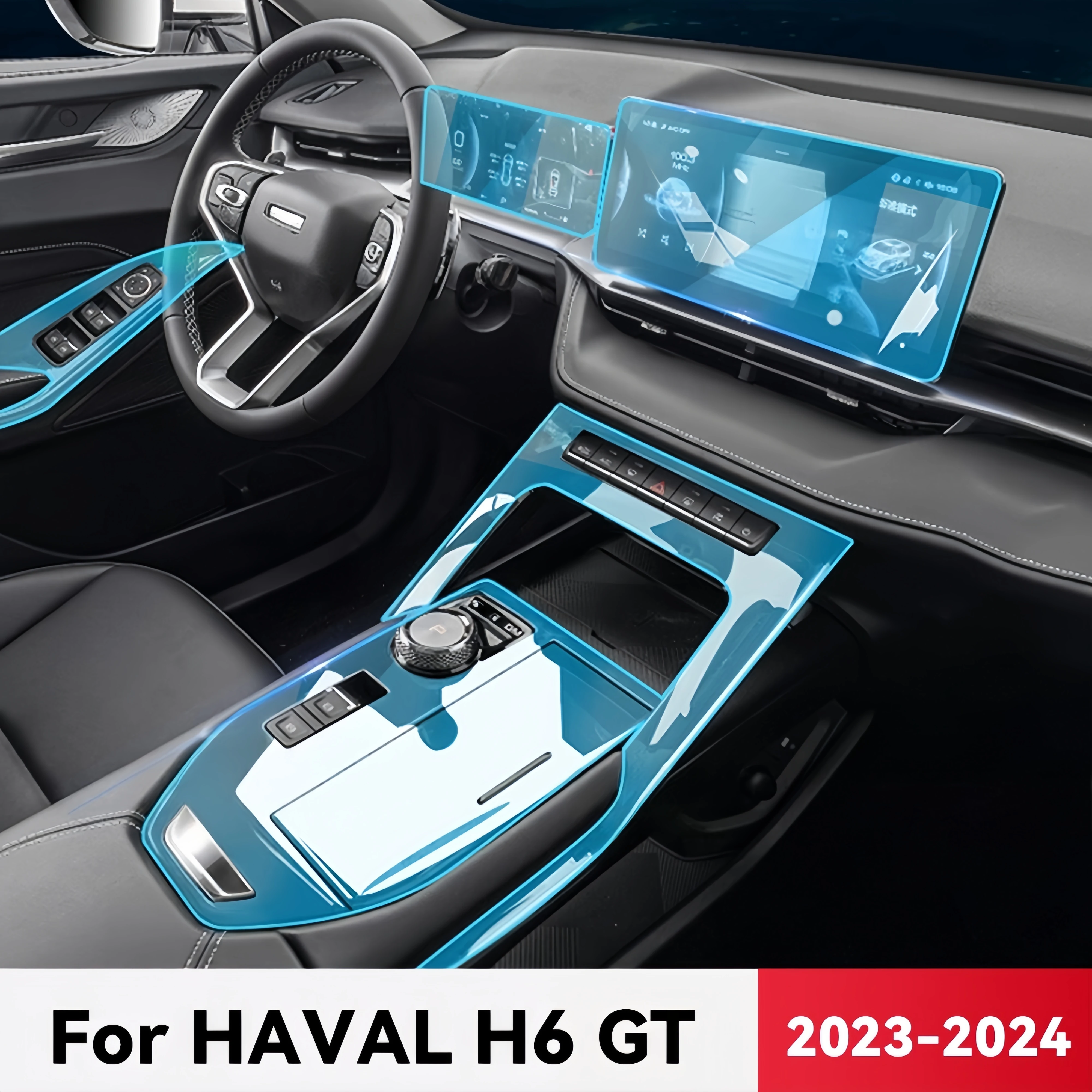 Transparent TPU For HAVAL H6 GT 2023 2024 Car Center Console Media Dashboard Navigation Anti-scratch Protector Interior Film