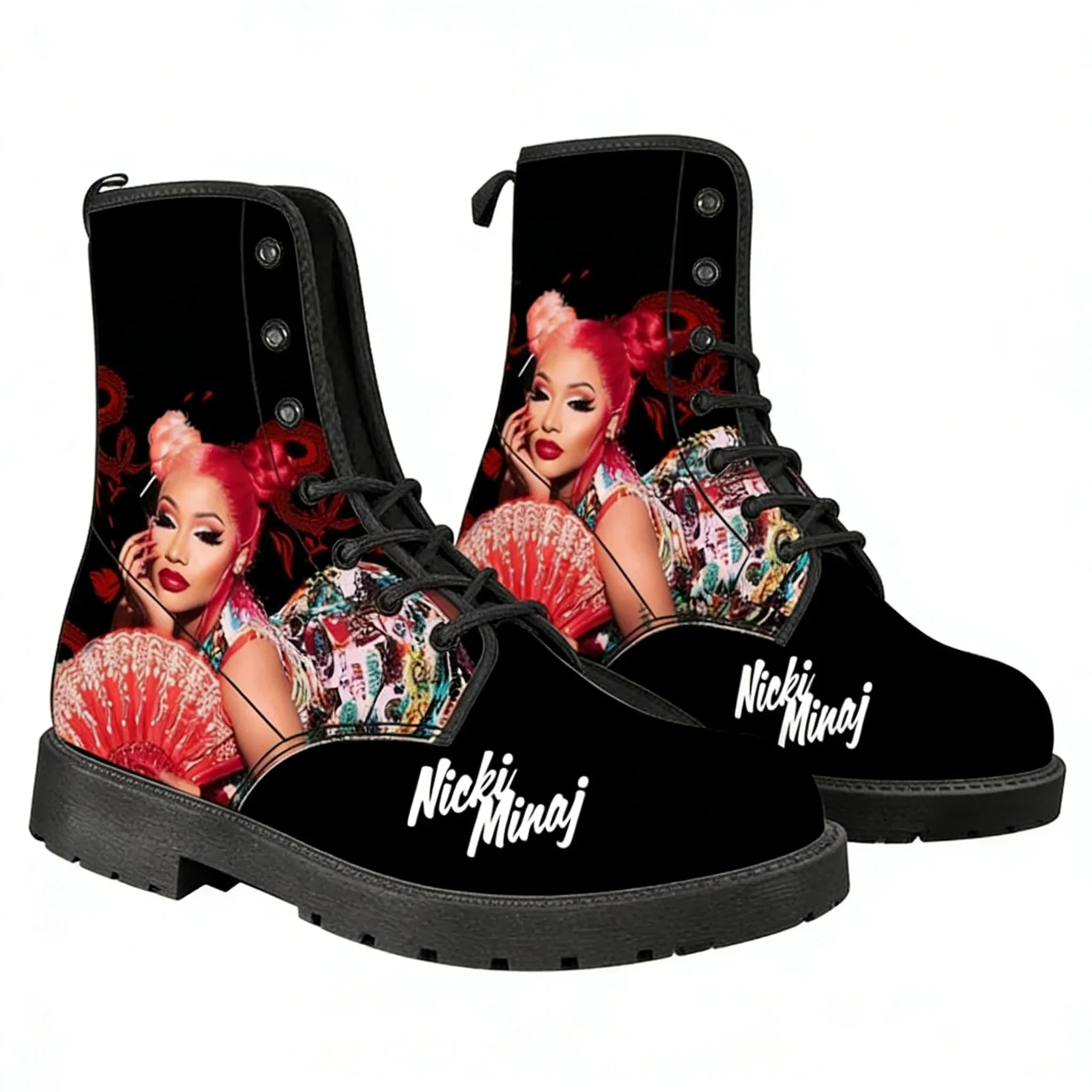 

Популярные повседневные ботинки Rapper N-Nicki Minaj для мужчин, женщин и подростков, уличные ретро-ботинки с 3D-эффектом, водонепроницаемые, для активного отдыха, изготовленные на заказ