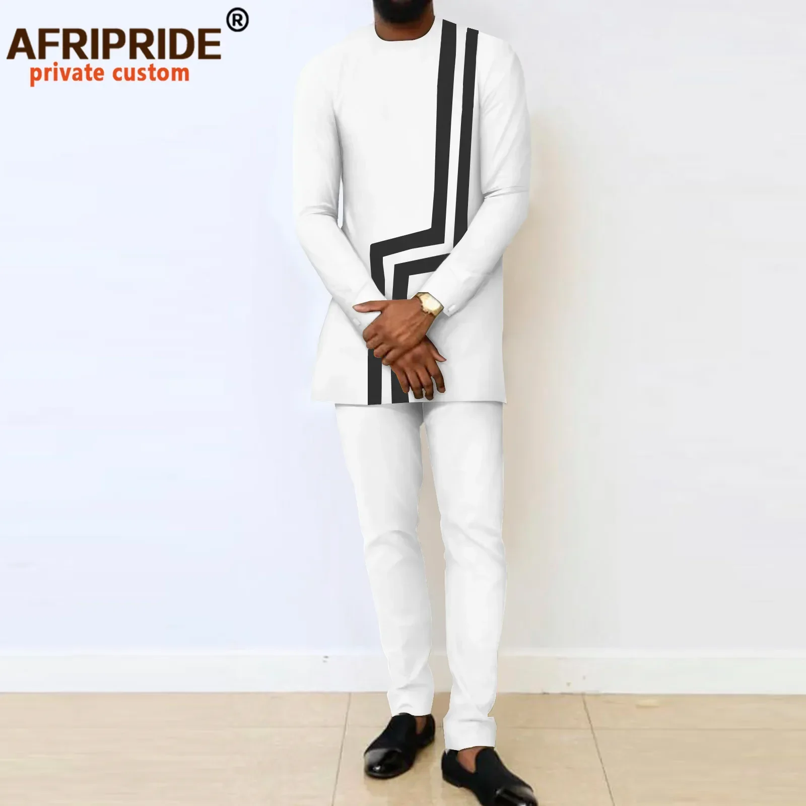 

Bazin Riche African Suits for Men Full Sleeve Shirts and Trousers 2 Piece Set Plus Size Casual Outfits Tracksuit A2216051