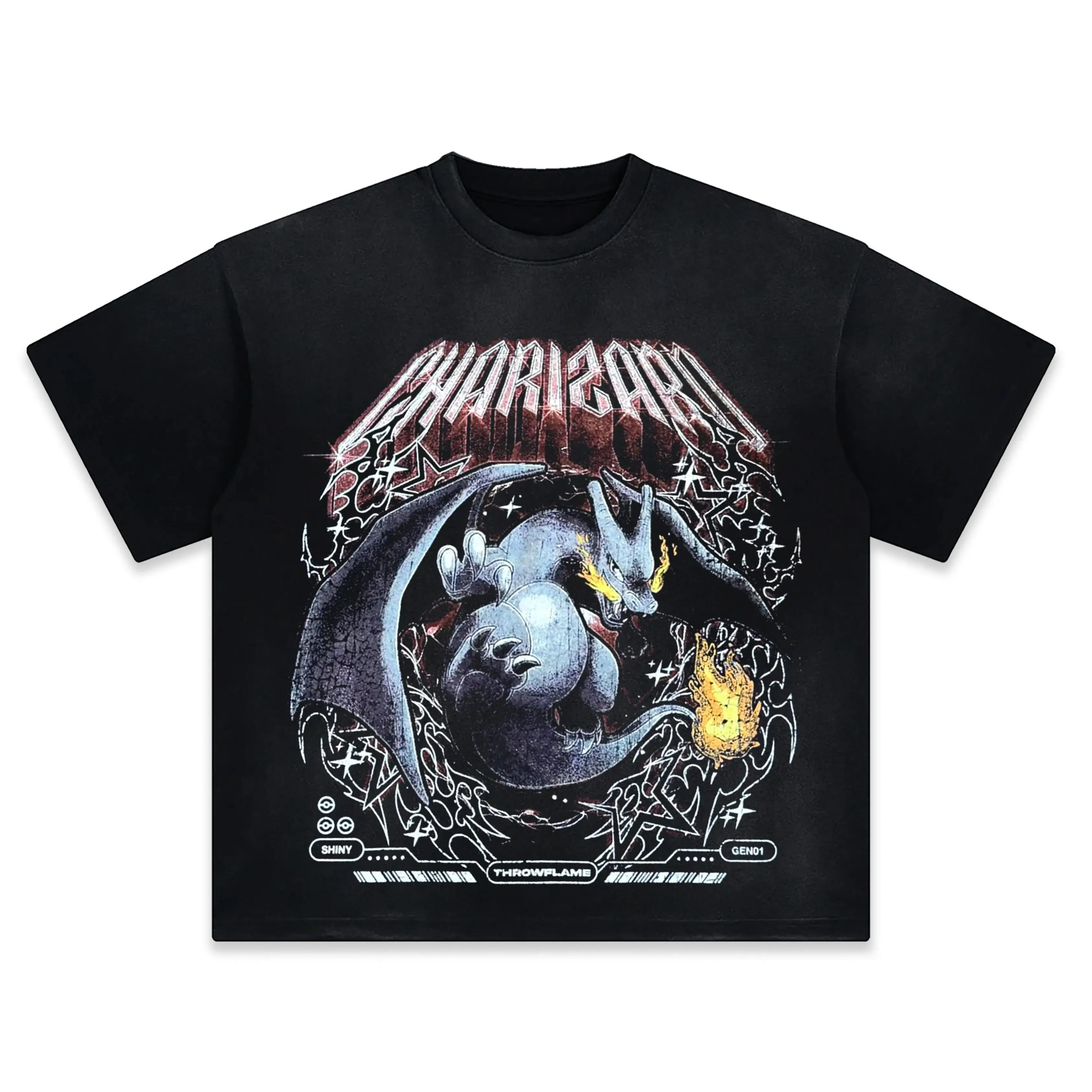

Pokémon Peripheral Products Washed T-shirt Men's and Women's 2025 Summer Pure Cotton Short-sleeved Fashion Casual Clothing