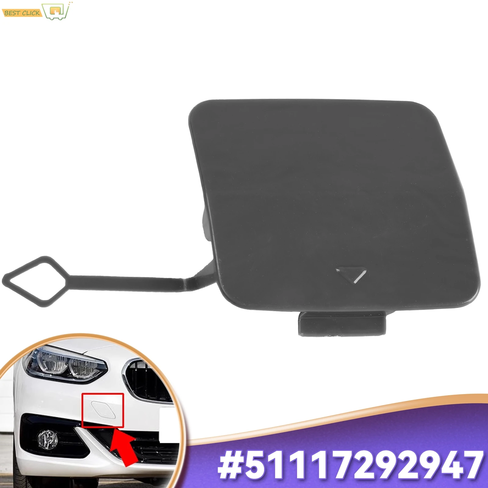 Car Front Bumper Tow Hook Eye Cover Cap Towing Hauling Lid 51117292947 For BMW 1 Series F20 F21 116i 118i 120i 4-Door 2011-2014