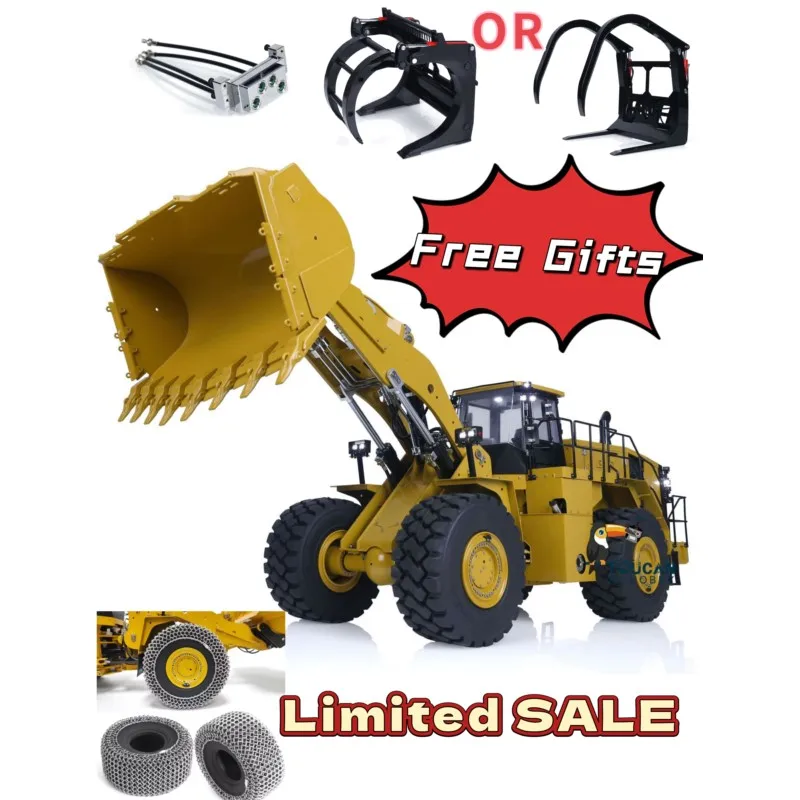 Kabolite 1/14 Scale K988 100S 988K RC Hydraulic Loader PL18 Lite Radio Control Car Lights Sounds 6CH Valve Quick Coupler TH20539