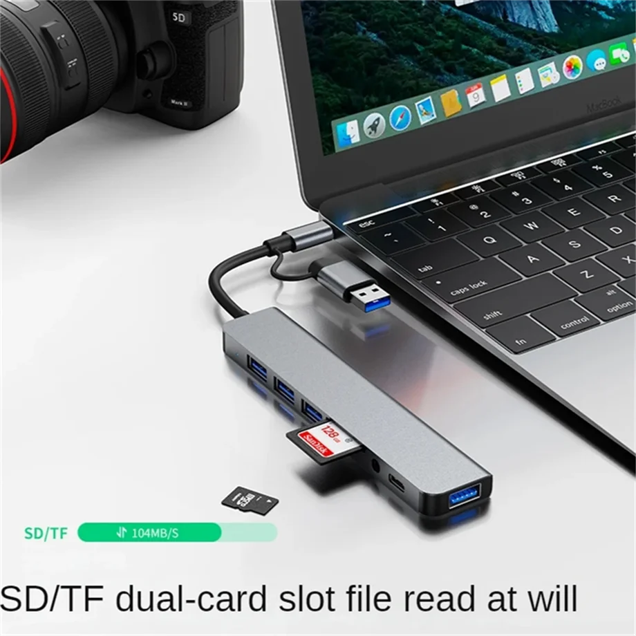 موزع USB عالي السرعة ، محول OTG ، 8 في 2 ، USB ، Type C HUB ، محطة قفص الاتهام 5Gbps ، Macbook Pro