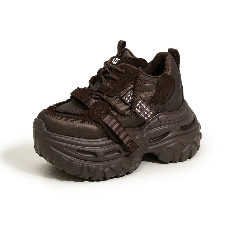 ربيع جديد أحذية رياضية غير رسمية للنساء موضة 9 سنتيمتر الكعوب أحذية رياضية مكتنزة الترفيه الأبيض أبي أحذية عالية منصة اللياقة البدنية أحذية رياضية