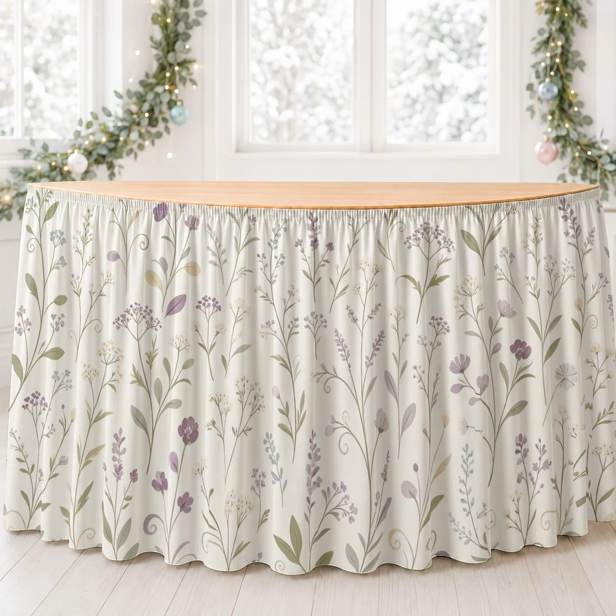 Elegant Floral Botanical Pattern tablecover  tableskirt for Spring Summer Garden Parties Weddings and Outdoor lebrations 1pc