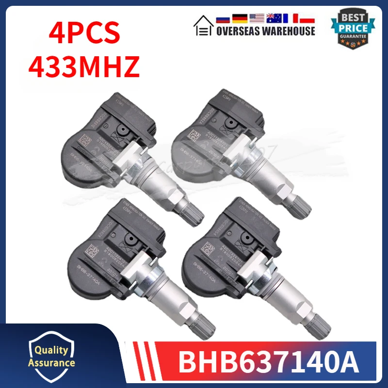 BHB637140A 433MHZ TPMS Tire Pressure Monitor Sensor 4Pcs For Mazda 2 3 5 CX-5 CX-7 CX-9 MX-5 Artz GS1D37140 S180052018 BB337140B