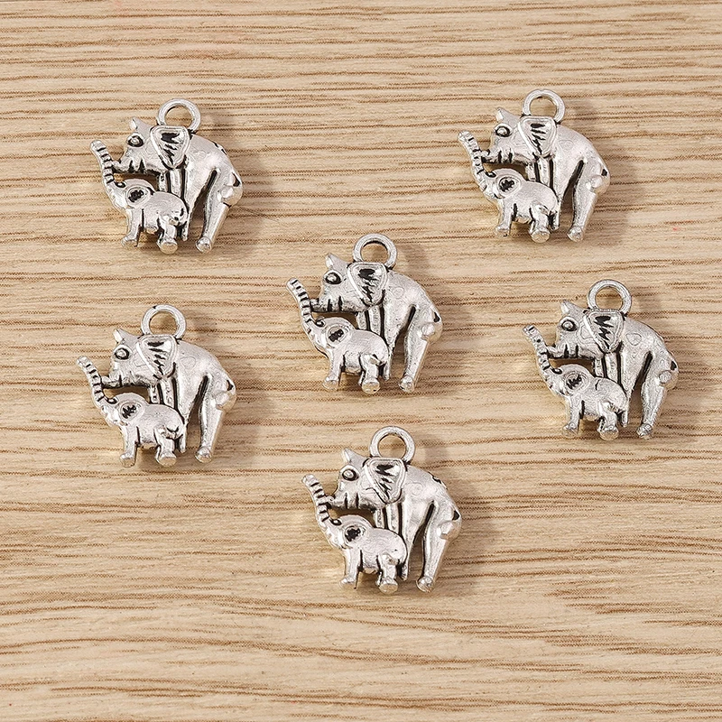 

20pcs 14x15mm Cartoon Animal Charms Alloy Elephant Charms Pendants for Jewelry Making Necklaces Earrings DIY Crafts Accessories