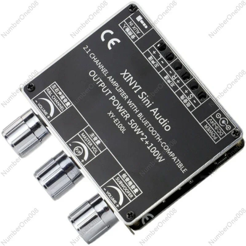 E100L2.1 channel Bluetooth audio power amplifier board module 5.1 + AUX output power 2 * 50W + 100W silent