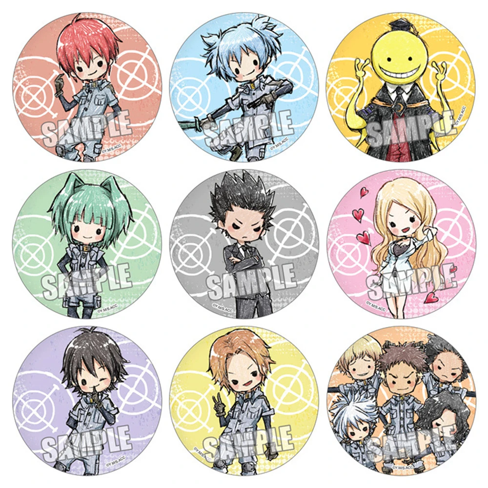 58mm Anime Assassination Classroom‌ Isogai Yuuma Maehara Hiroto Cosplay COSTUME Badge Pin SPTE Tinplate Brooch﻿ Prop