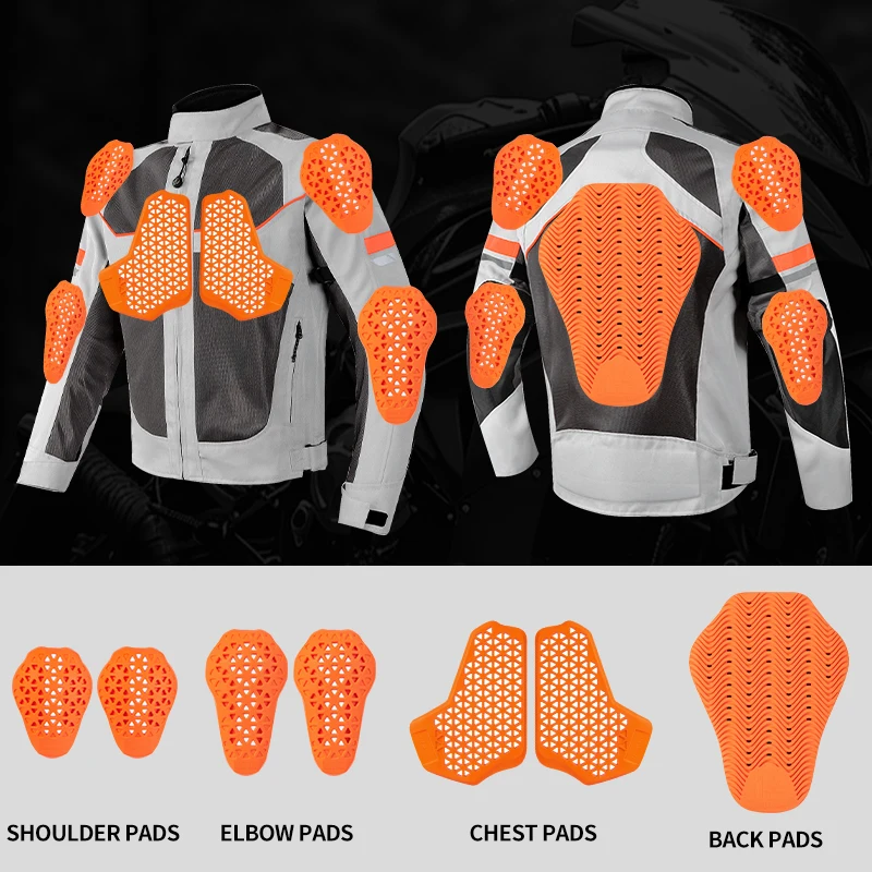 

Universal CE Certified Built-In Protective Gear Men Motorcycle Jacket Insert Back Protector Motocross Shoulder Elbow Knee Pads