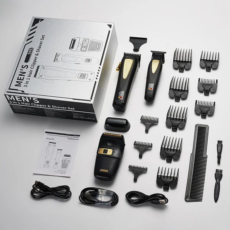 مجموعة Resuxi 949 الجديدة المهنية لقص الشعر وتشذيب الشعر ومجموعة أدوات الحلاقة للرجال