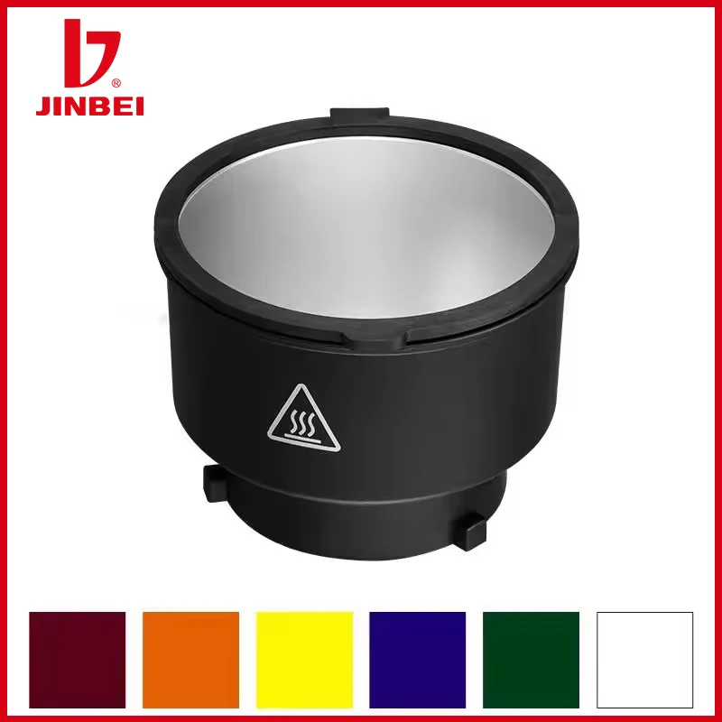 JINBEI MH جل ملون عاكس مغناطيسي ستوديو فلاش LED ضوء CTO غطاء مصباح معدات التصوير الفوتوغرافي مع حامل Bowens #1