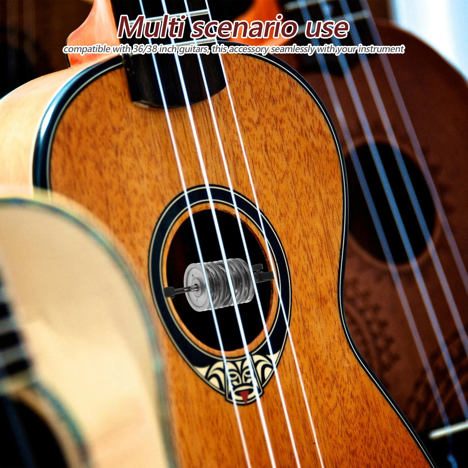 الغيتار ثقب الصوت جرس معدني صغير الدف ردود الفعل الضوضاء المخفض الصوتية الغيتار ملحق المبتدئين المحمولة ممارسة إيقاع