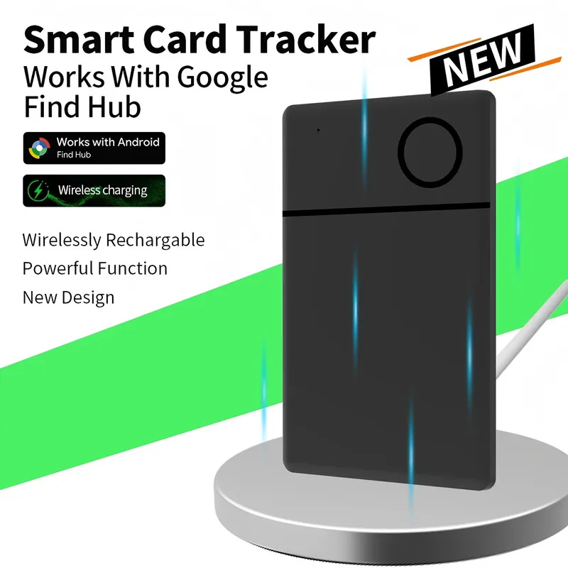 

Thin Wallet Tracker Card Google Smart Tag Work with Android Find Hub GPS Locator Bluetooth Tracking Finder Card Wireless Charg