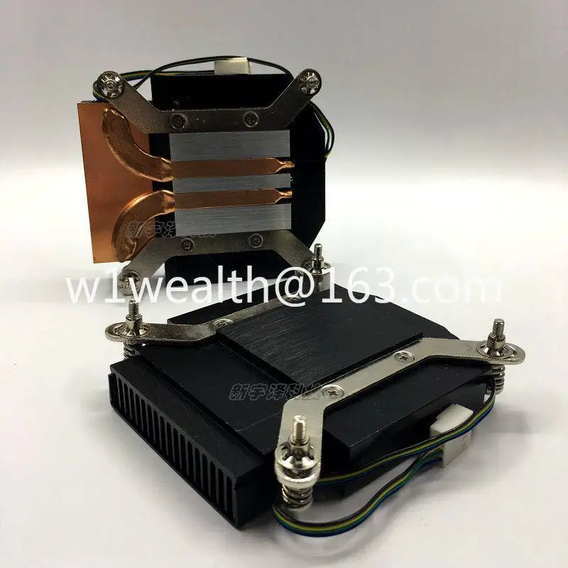Ultra-thin 21mm all-in-one 1151/1150/1700 CPU side-blowing turbo fan, two hot copper tube radiators