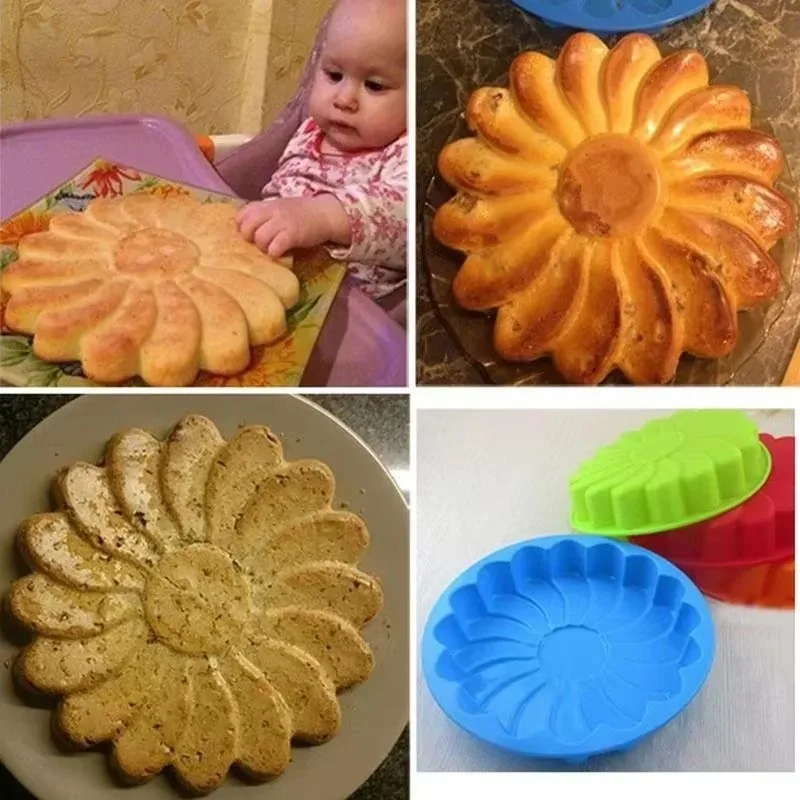 Silicone Whirlwind Petal Shaped Baking Tray Silicone Cake Mold Sunflower Cake Bakeware Baking Tool 3D Pan Tray DIY Party Suppily view 4