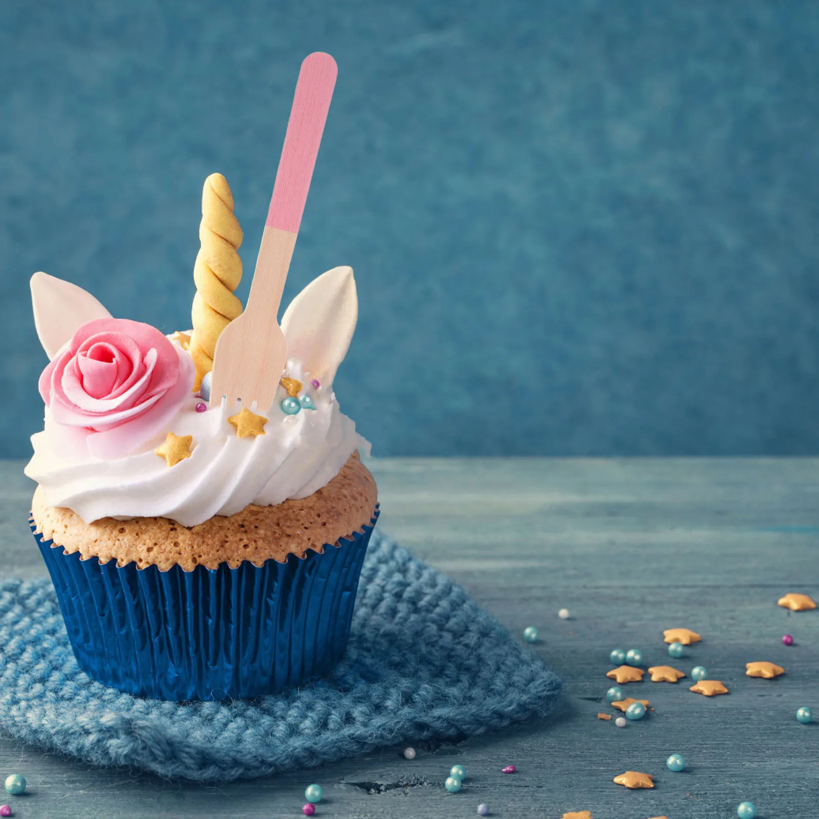 

24 Pcs Birthday Party Tableware Sustainable Cutlery Wooden Untensils Disposable Bamboo