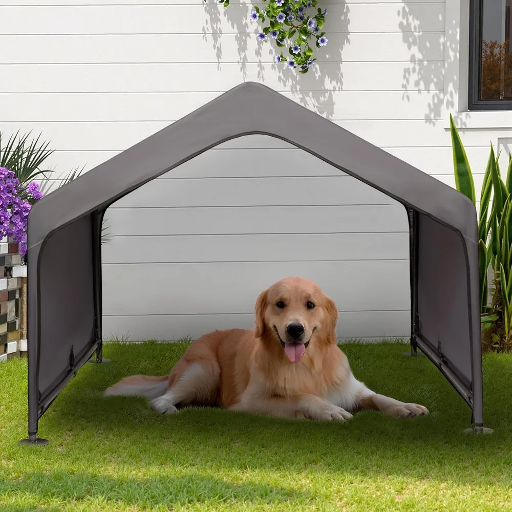

Dog Tent Outdoor, Extra Large Dog House Outside, Big Dog Shade Shelter Waterproof Weatherproof Doghouse Canopy with Ground Nails