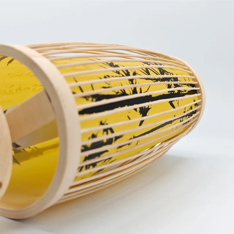 النمط الصيني الياباني المنسوجة الروطان ضوء السقف فلوش جبل الرجعية عاكس الضوء الخشبي للمنزل مطعم غرفة الشاي