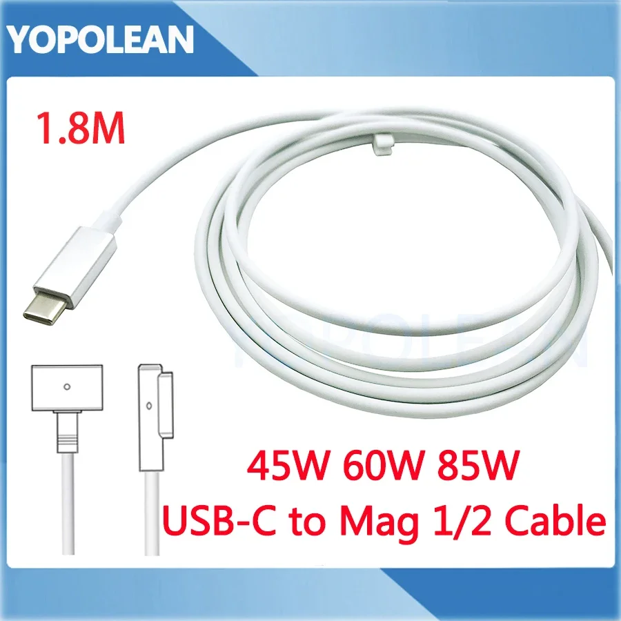 New USB C Type C to Mag 1 2 Charging Cable For Macbook Pro Air 13