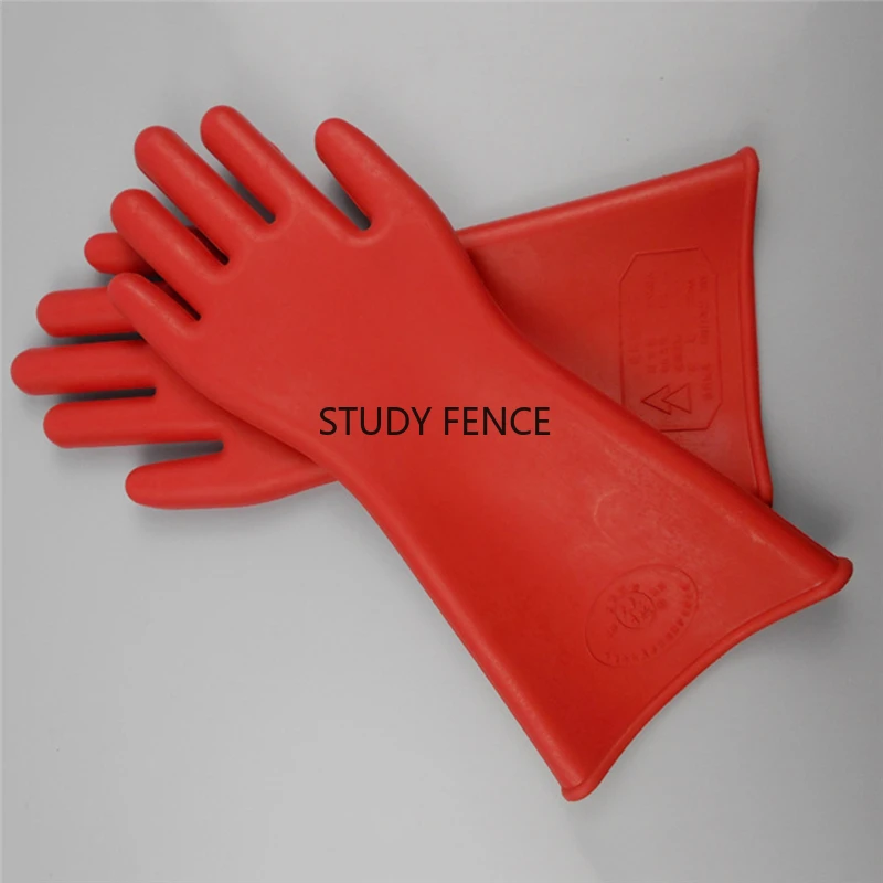 1 Pair Anti-electricity Protect Rubber Gloves Professional High Voltage Electrical Insulating Gloves Electrician Safety Glove