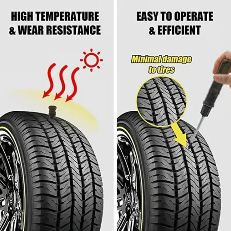 1세트 타이어 수리 못 셀프 태핑 나사 플라스틱 못 부드러운 고무 나사 드라이버 포함 자동차 오토바이 타이어 펑크 수리용