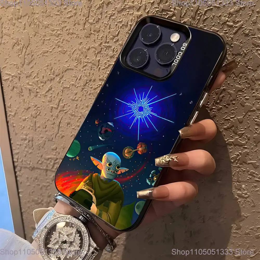 アウターワイルドゲームフォンケース iPhone 16,15,14,13,12,11,Pro,XS,Max,Plus,Mini,SE対応 ブラックキャンディマット 耐衝撃カバー