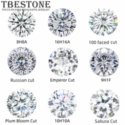 Tbestone rotondo 0.5-5 carati taglio fantasia Moissanite pietre sciolte D colore russo taglio Moissanite diamanti pietra con GRA