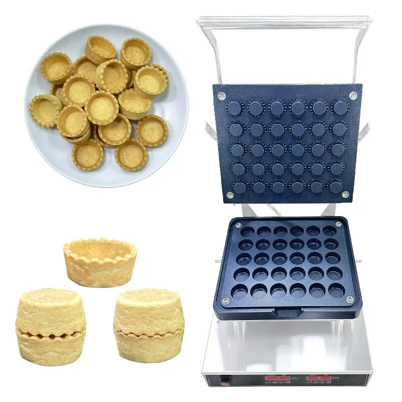 Grouting cookie machine, flowing heart cheese egg tart shell 30 holes tooth pattern round cheese egg tart skin machine double