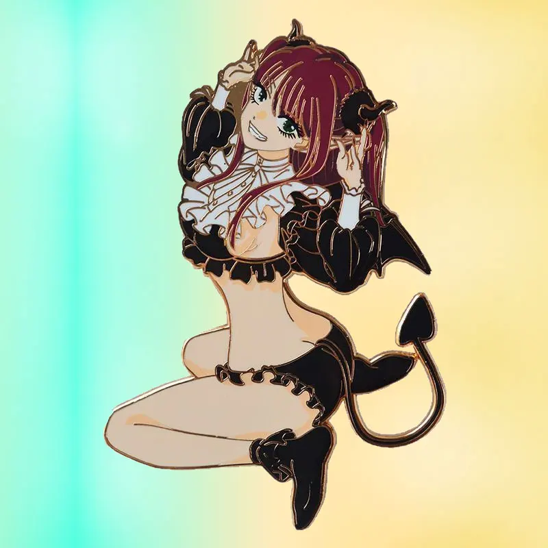 Succubus Enamel Metal Badge Cute Cartoon Comic Brooch Sitcom Family Pride Enamel Pin Backpack Decoration Friend Gift
