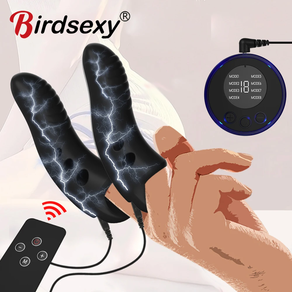 Elektrische Schock Finger Vibrator Klitoris Nippel Vaginal Anal G-punkt Stimulation Massage Erwachsene Paare Sex Spielzeug für Frauen Paare