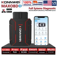 2026 KONNWEI MAXOBD Car OBDII Fault Diagnostic Tool Full System SAS SRS ABS System Deep Scan Bluetooth Connection OBD2 Scan Tool DIY car repair