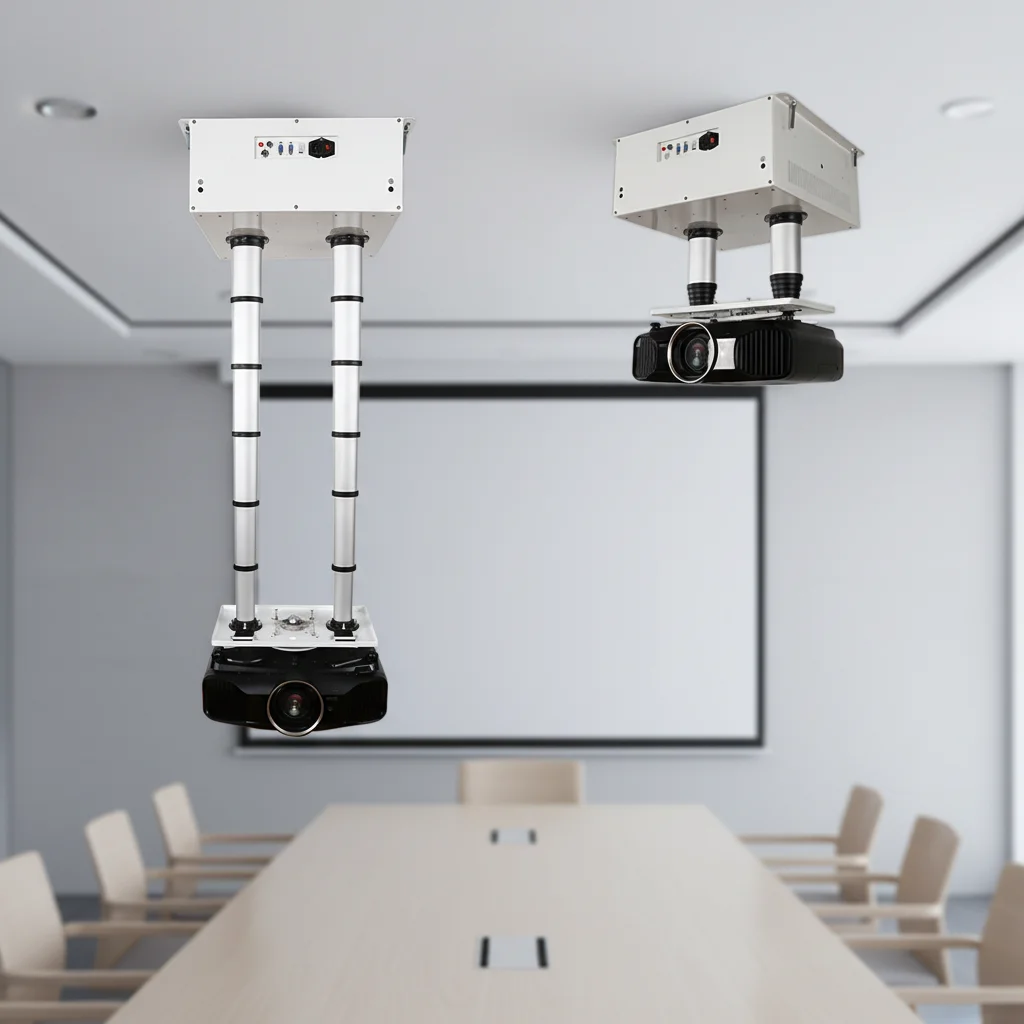 1 Motorized Steel Projector Lift Hanger Hidden Remote Control Ceiling Mount 1-Year Warranty Presentation Equipment Accessory