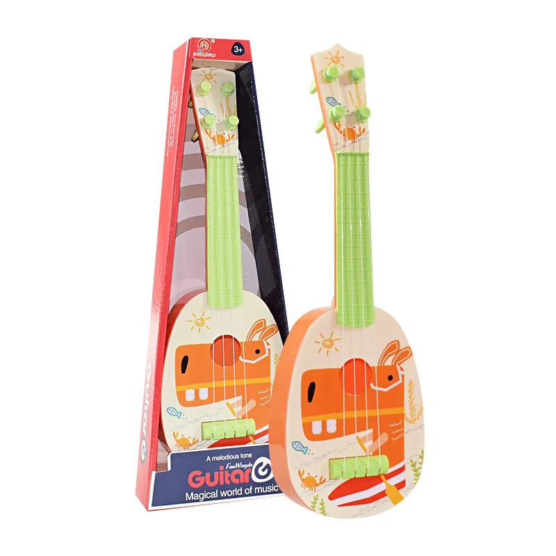 Mini Ukulele Guitar Play Toys for Kids,Early Learning Musical Instrument for Beginner,Elephant Hippopotamus Giraffe Ukulele Toy