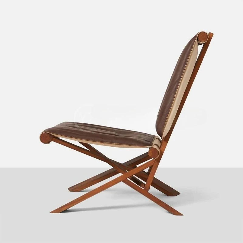Home Living Room Guest Chair Creative Solid Wood Sofa Chair Retro Homestay Leisure Chair