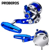PROBEROS 1pc Metal BaitCasting Fishing Reel 5.7:1 Gear Ratio 20KG Max Drag 9+1BB Saltwater Trolling Reel Fishing Accessories