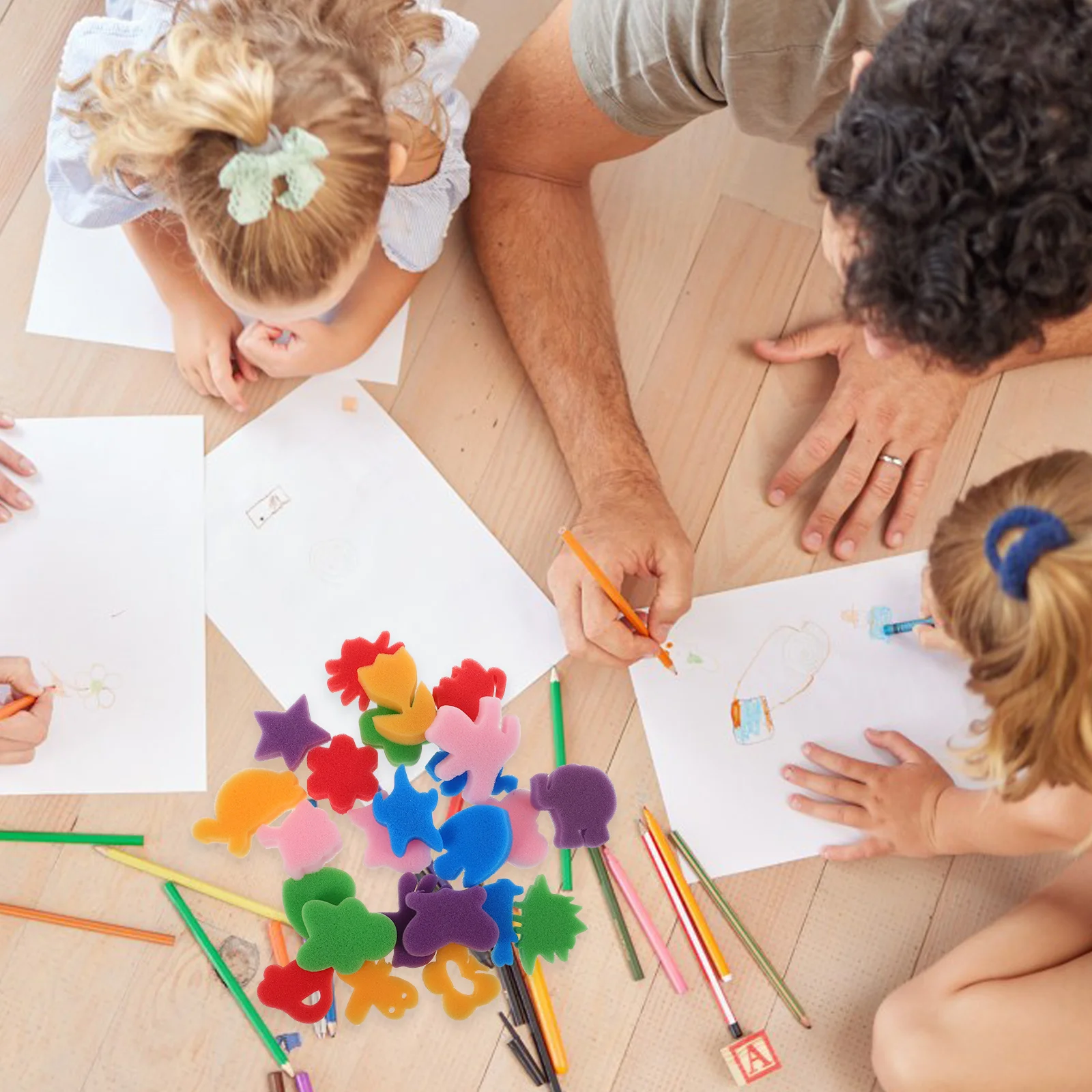 48 Pcs Letter Painting Set Child Kids Toys Children Drawing Sponge Colorful Stamper